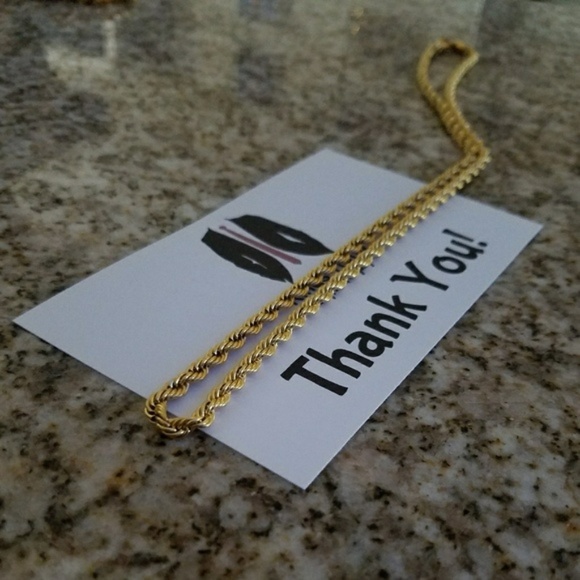 NEW! 4mm Mens 18K Gold Plated Rope Chain - Picture 4 of 6